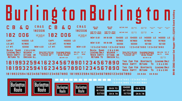 Vinyl Sticker Burlington Route Logo 
